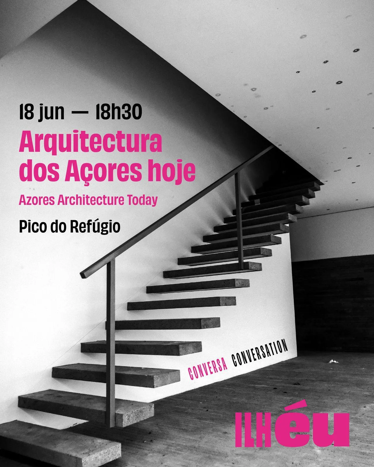 A sculptural concrete staircase — Azorean architecture