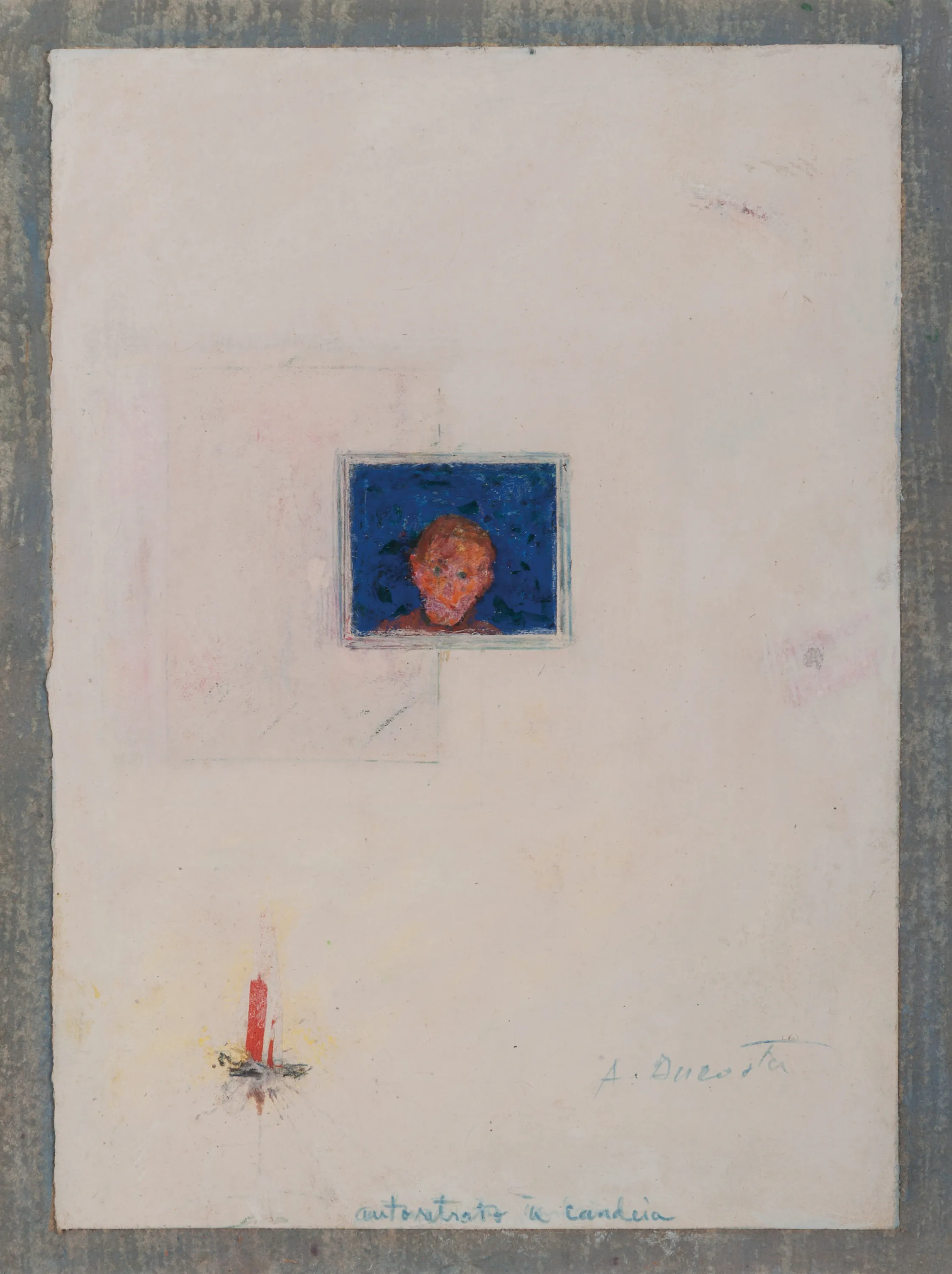 António Dacosta, Self-portrait by Lamplight, mixed media