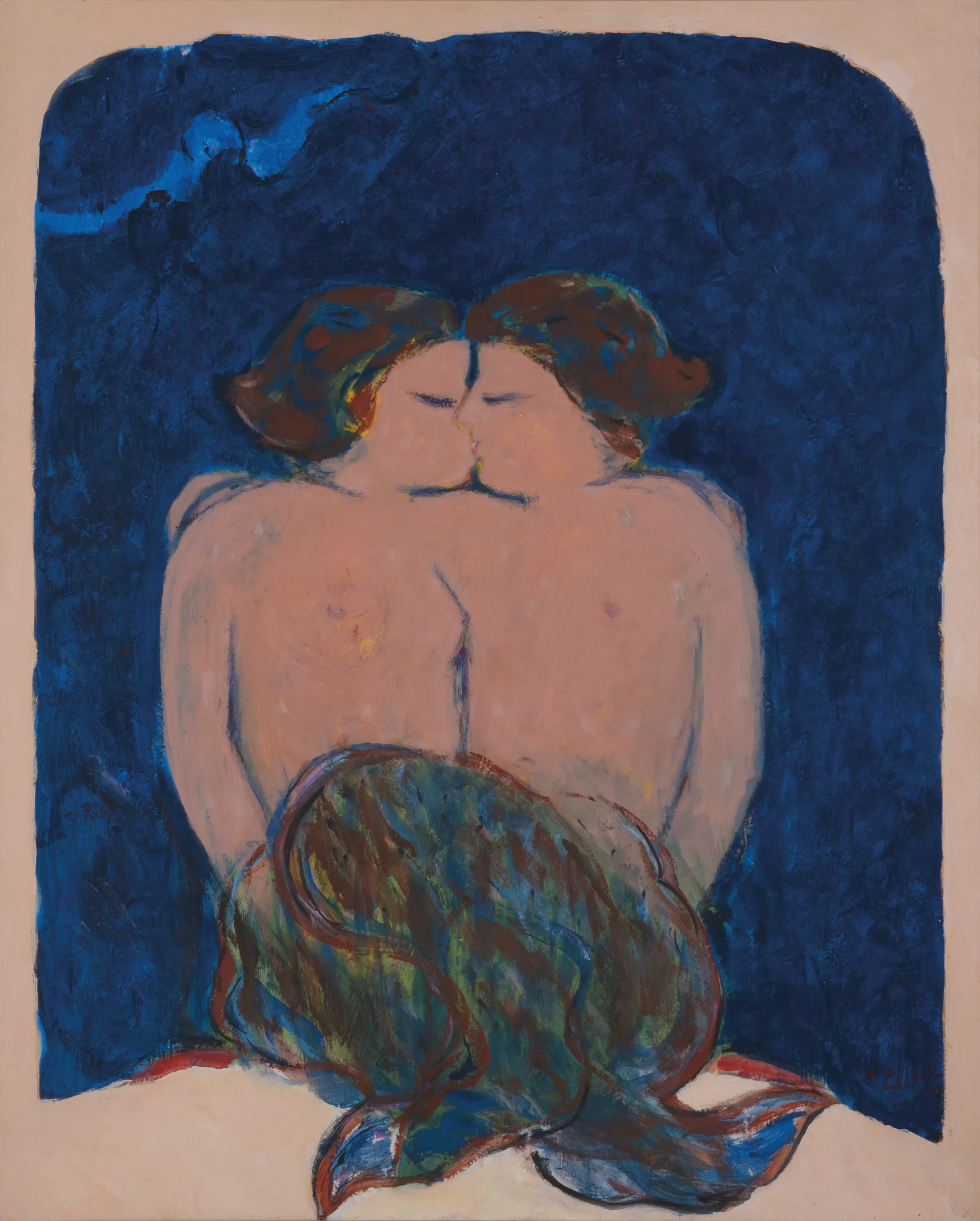 António Dacosta, Two Mermaids at the Mouth of a Cave, 1980, acrylic on canvas